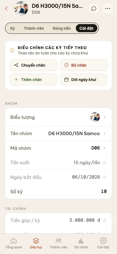Group Settings Tab